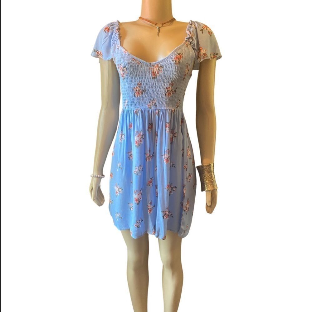 Floral blue dress